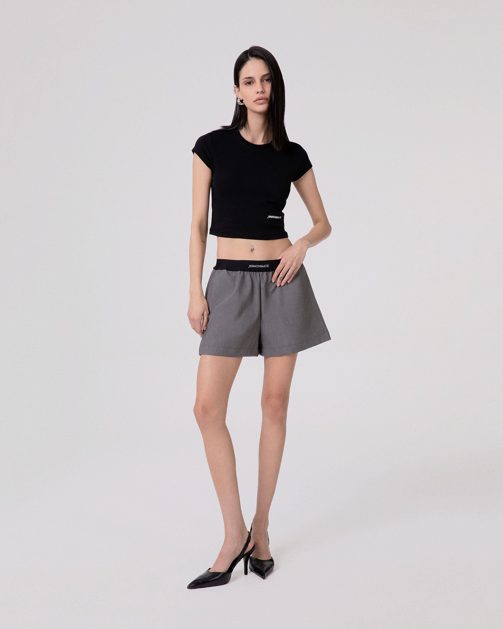 CROP TOP MEZZA MANICA IN COSTINA