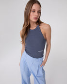 TOP IN COSTINA CON SCOLLO ALL'AMERICANA
