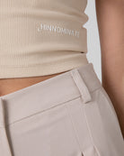 CROP TOP IN COSTINA CON SCOLLO ALL'AMERICANA