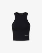 CROP TOP IN COSTINA CON SCOLLO ALL'AMERICANA