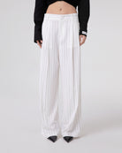 PANTALONE GESSATO OVER CON PENCES