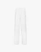 PANTALONE GESSATO OVER CON PENCES E COULISSE