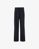 PANTALONE GESSATO OVER CON PENCES E COULISSE