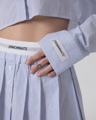 CAMICIA CORTA RIGATA IN COTONE