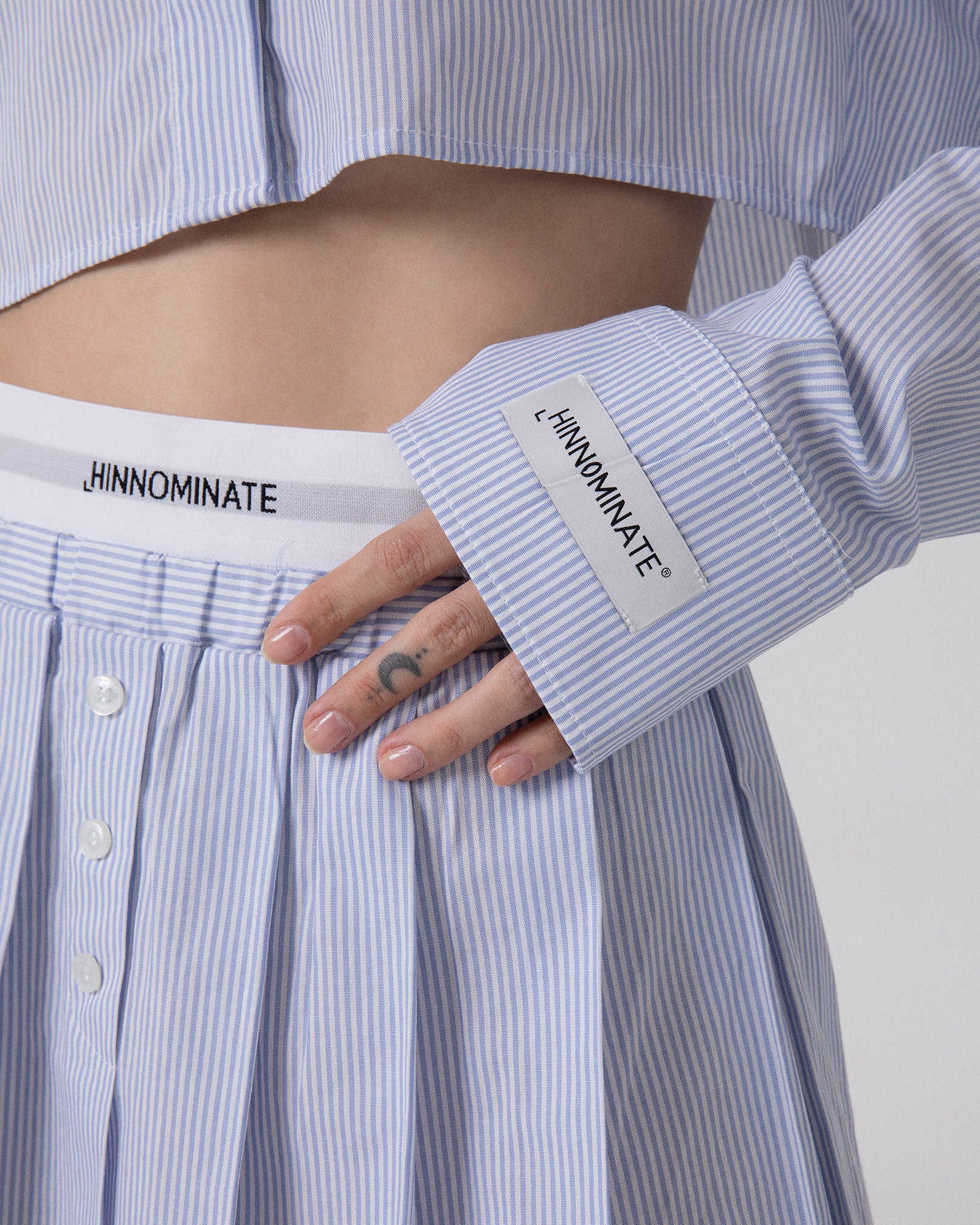 CAMICIA CORTA RIGATA IN COTONE