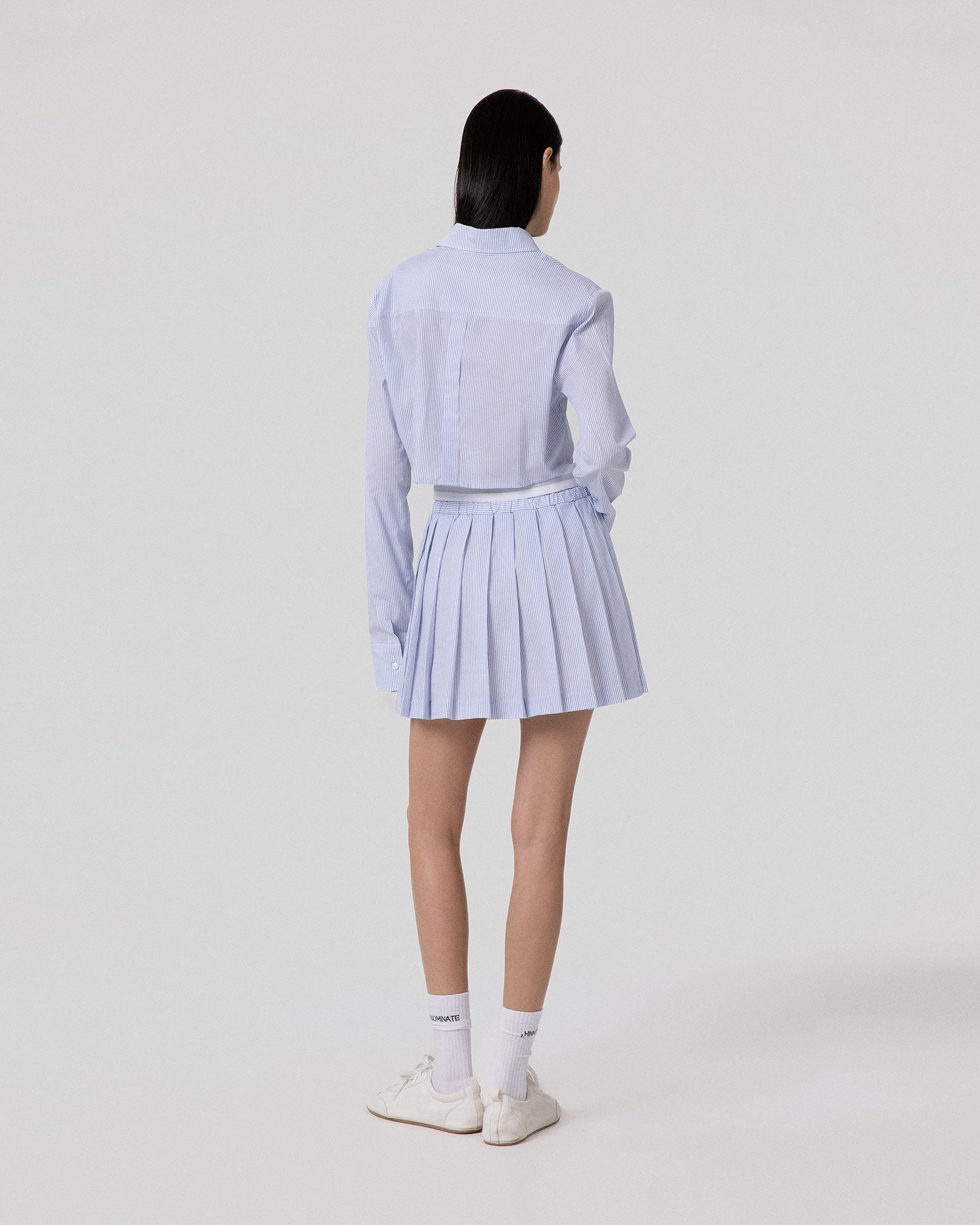 CAMICIA CORTA RIGATA IN COTONE