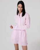 CAMICIA CORTA RIGATA IN COTONE