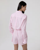 CAMICIA CORTA RIGATA IN COTONE