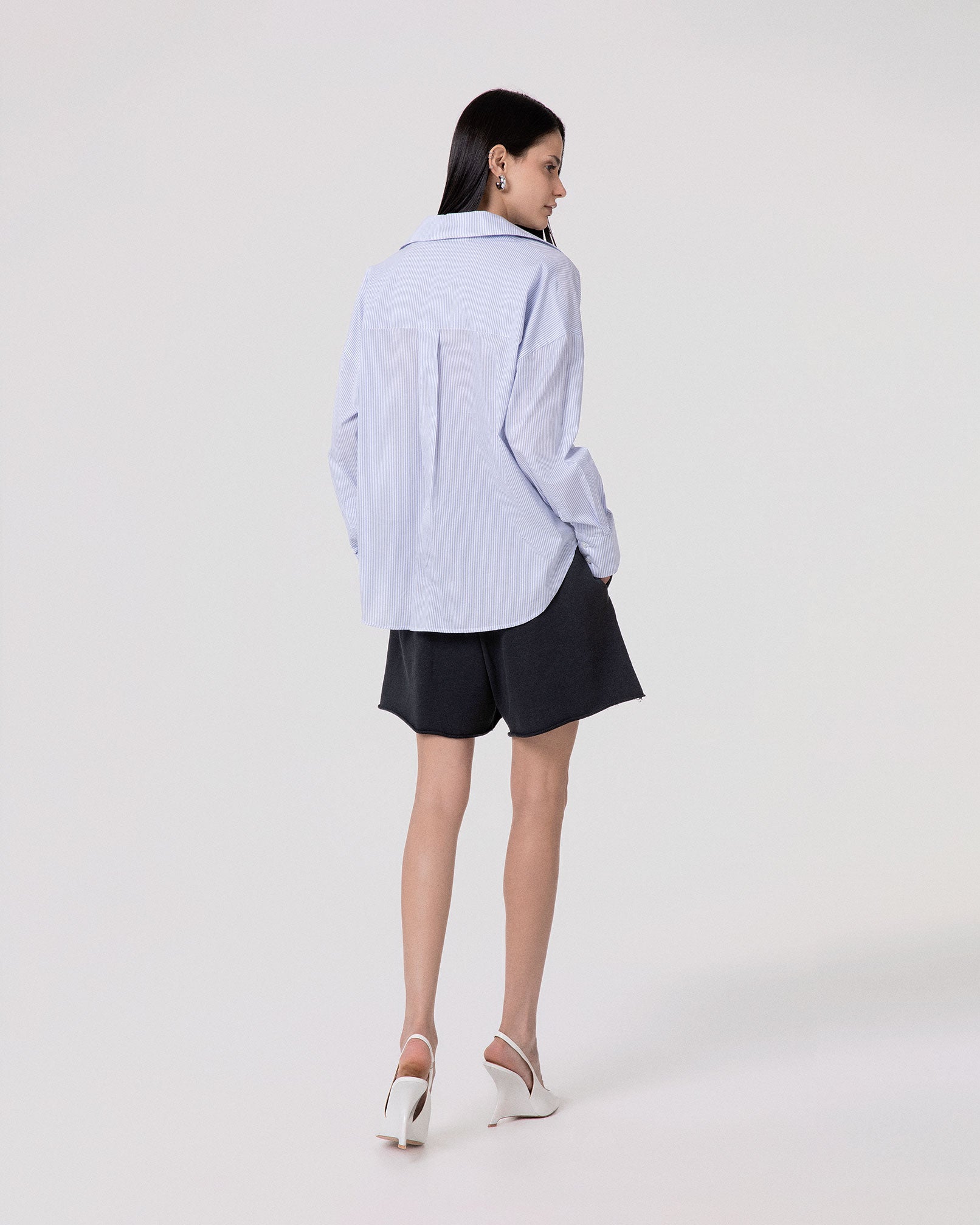 CAMICIA BASICA RIGATA IN COTONE