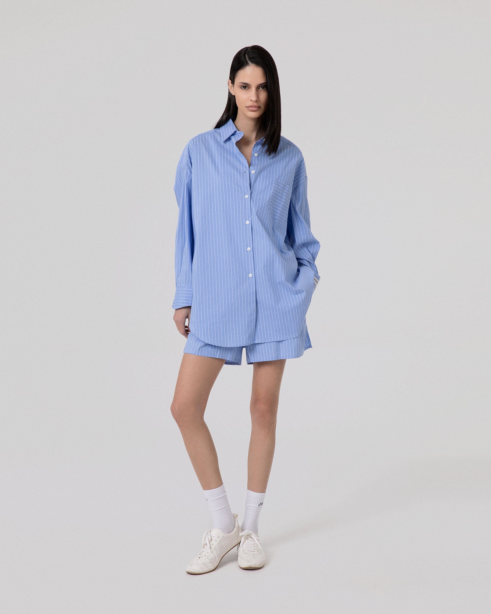 CAMICIA IN COTONE RIGATA OVER