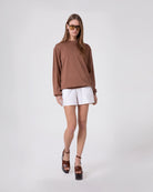 BERMUDA IN COTONE CON ELASTICO IN VITA LOGATO