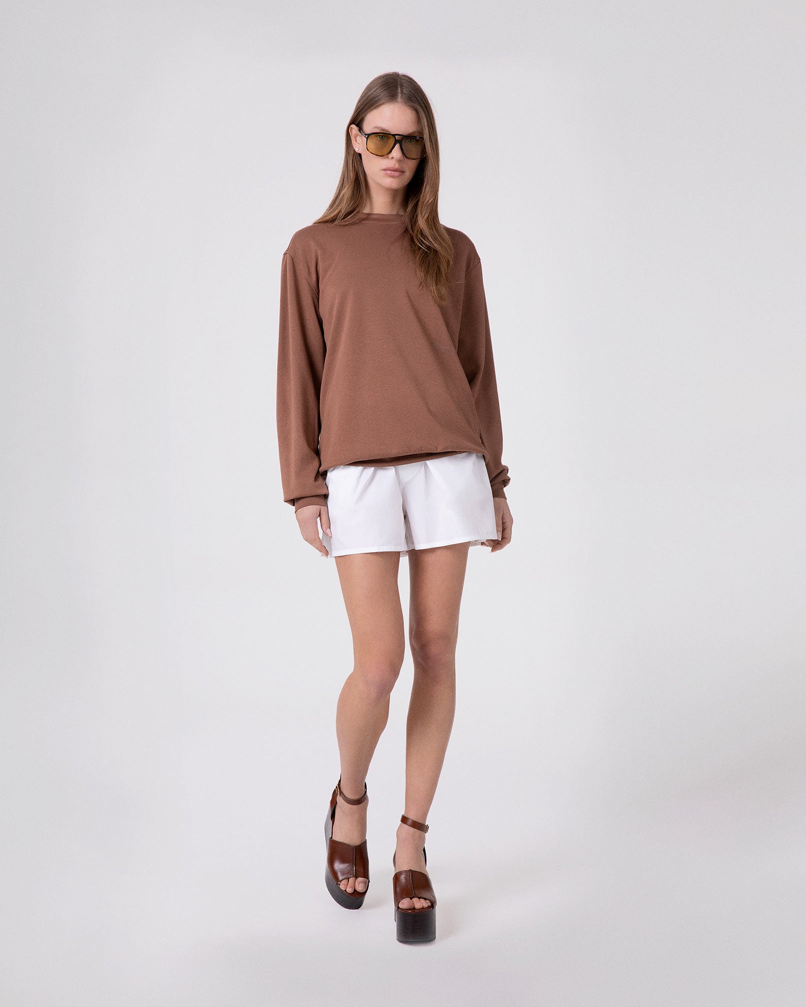 BERMUDA IN COTONE CON ELASTICO IN VITA LOGATO