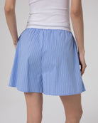 BERMUDA IN COTONE RIGATO CONE LASTICO IN VITA LOGATO