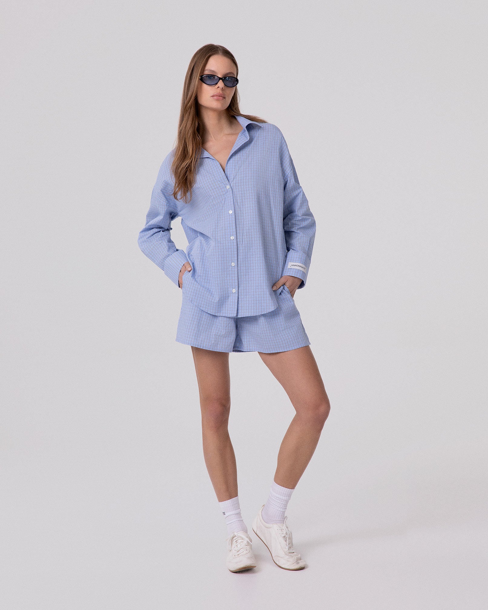 BERMUDA IN COTONE A QUADRO CON ELASTICO IN VITA LOGATO