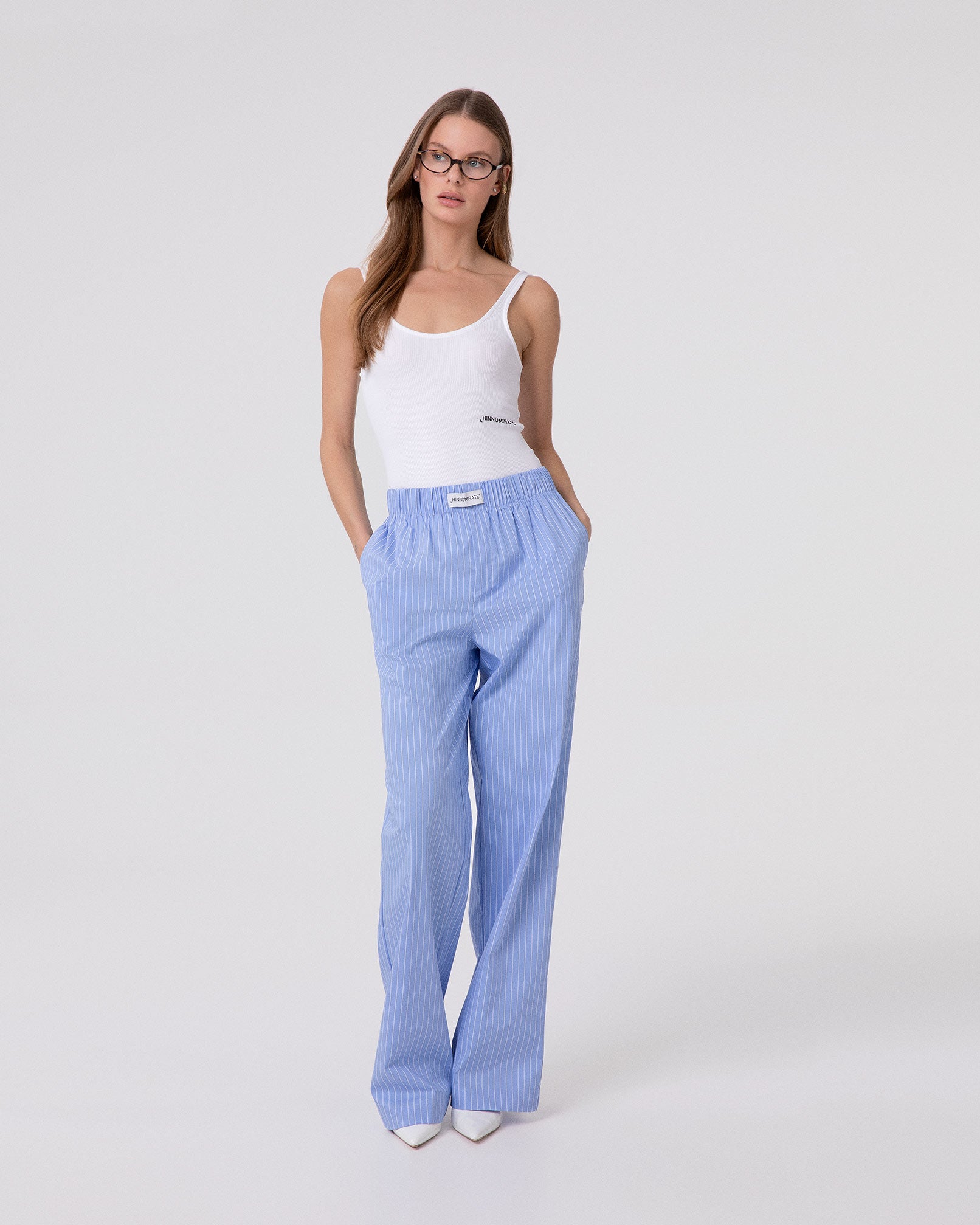 PANTALONE DRITTO RIGATO IN COTONE