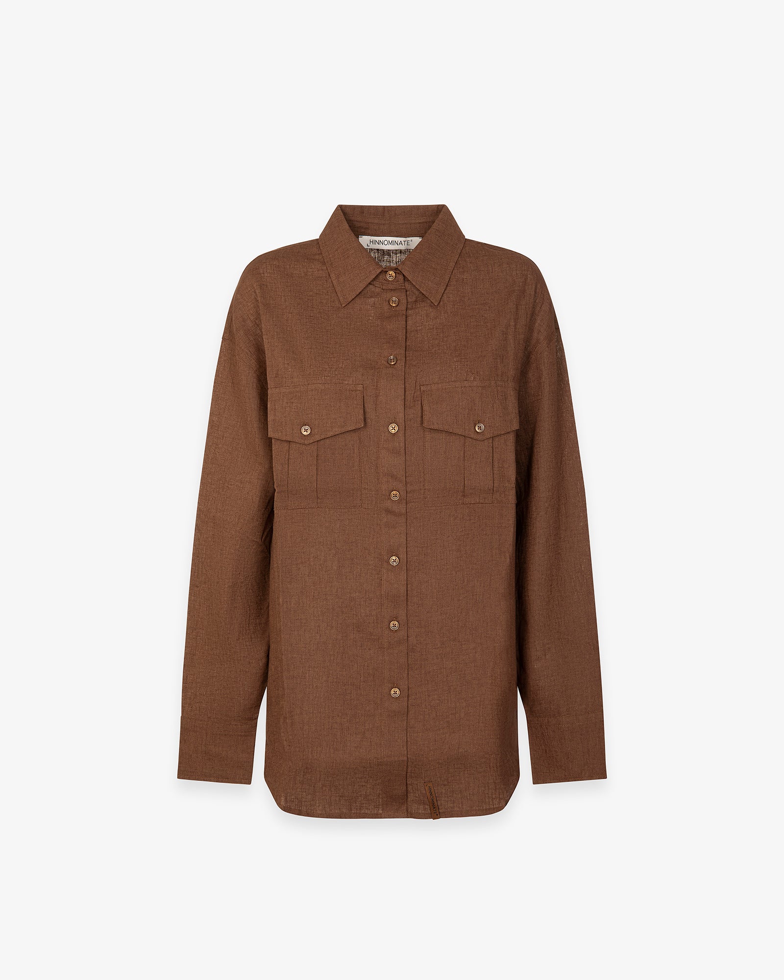 CAMICIA IN LINO CON TASCHE FRONTALI