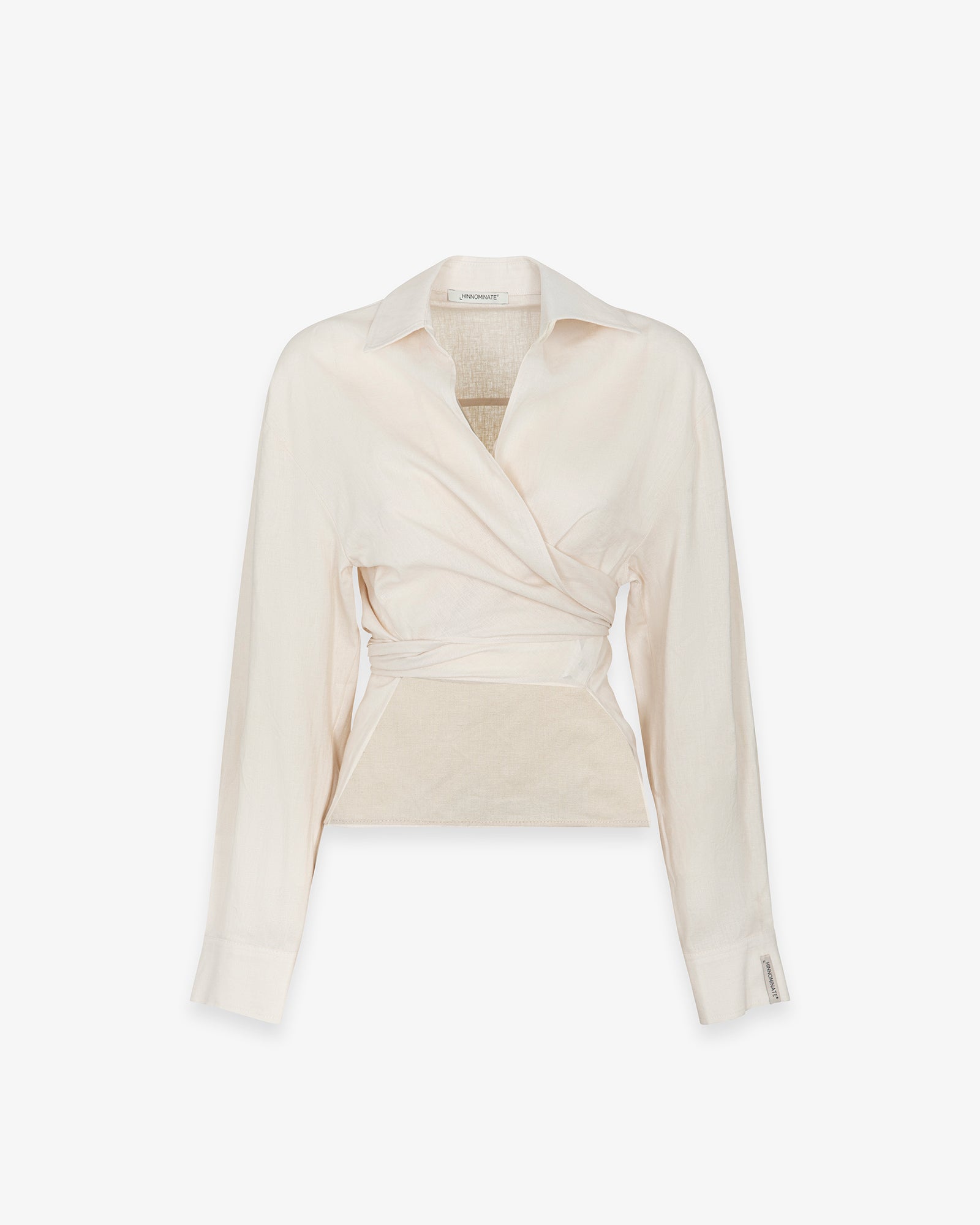 CAMICIA CORTA IN LINO CON NODO SUL DAVANTI