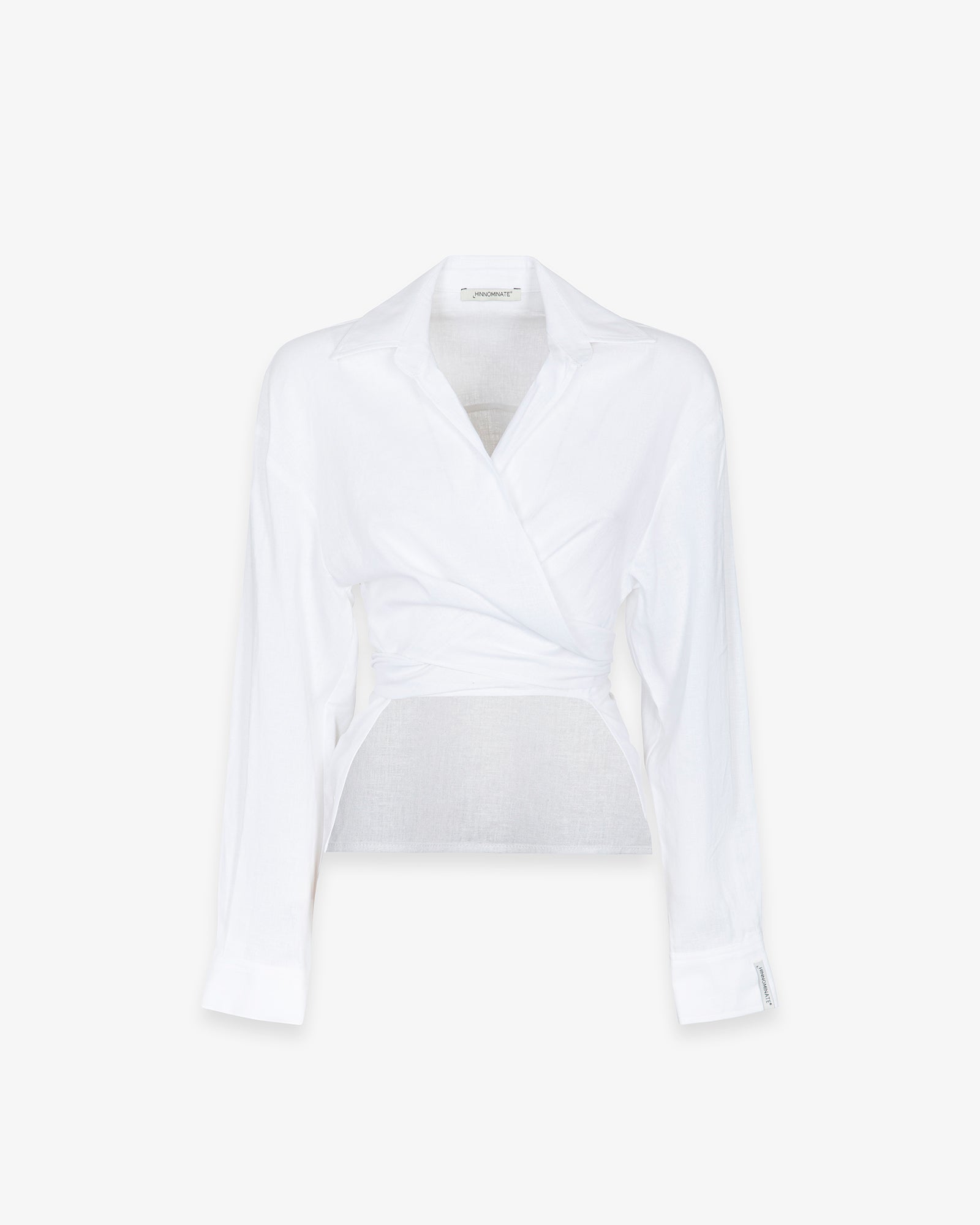 CAMICIA CORTA IN LINO CON NODO SUL DAVANTI