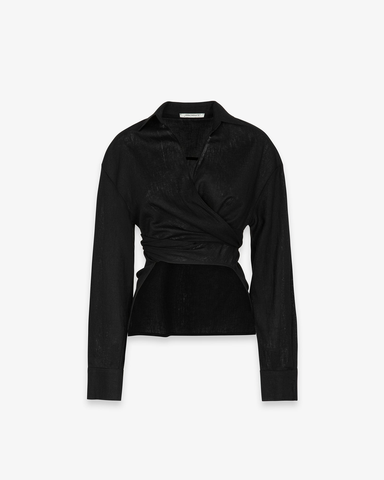 CAMICIA CORTA IN LINO CON NODO SUL DAVANTI