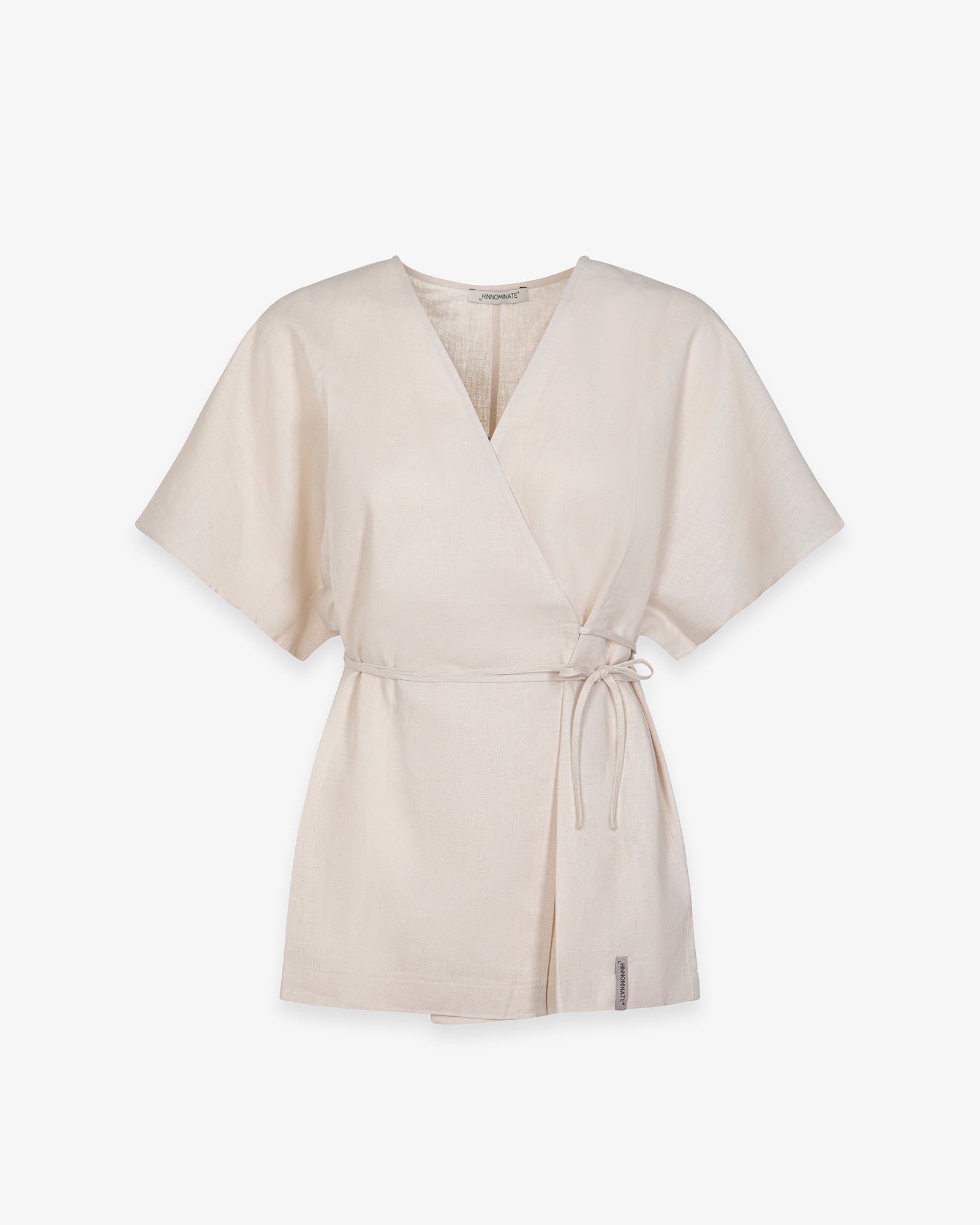 CAMICIA IN LINO SMANICATA CON CINTURA IN VITA
