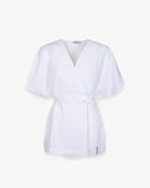 CAMICIA IN LINO SMANICATA CON CINTURA IN VITA