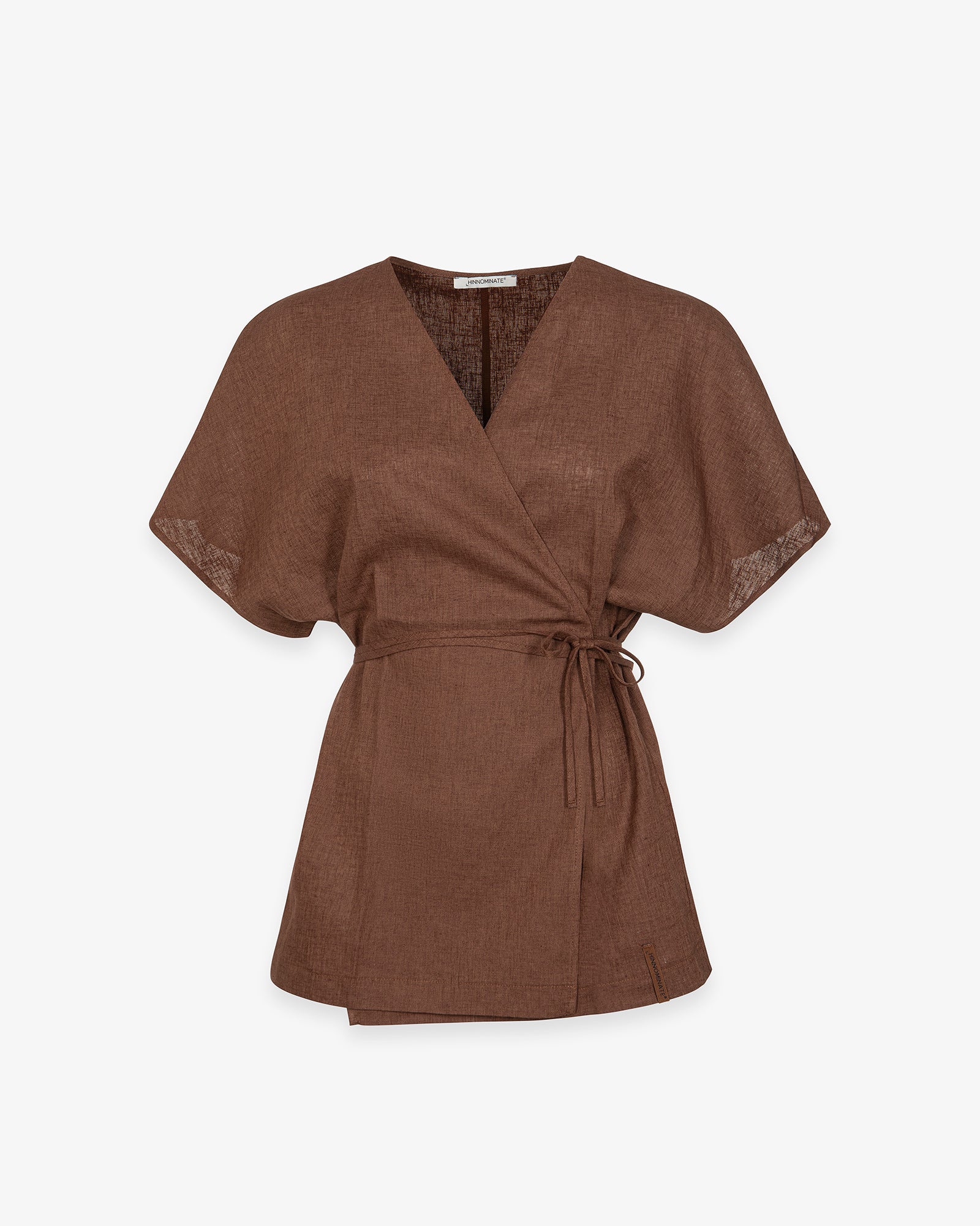 CAMICIA IN LINO SMANICATA CON CINTURA IN VITA