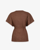 CAMICIA IN LINO SMANICATA CON CINTURA IN VITA