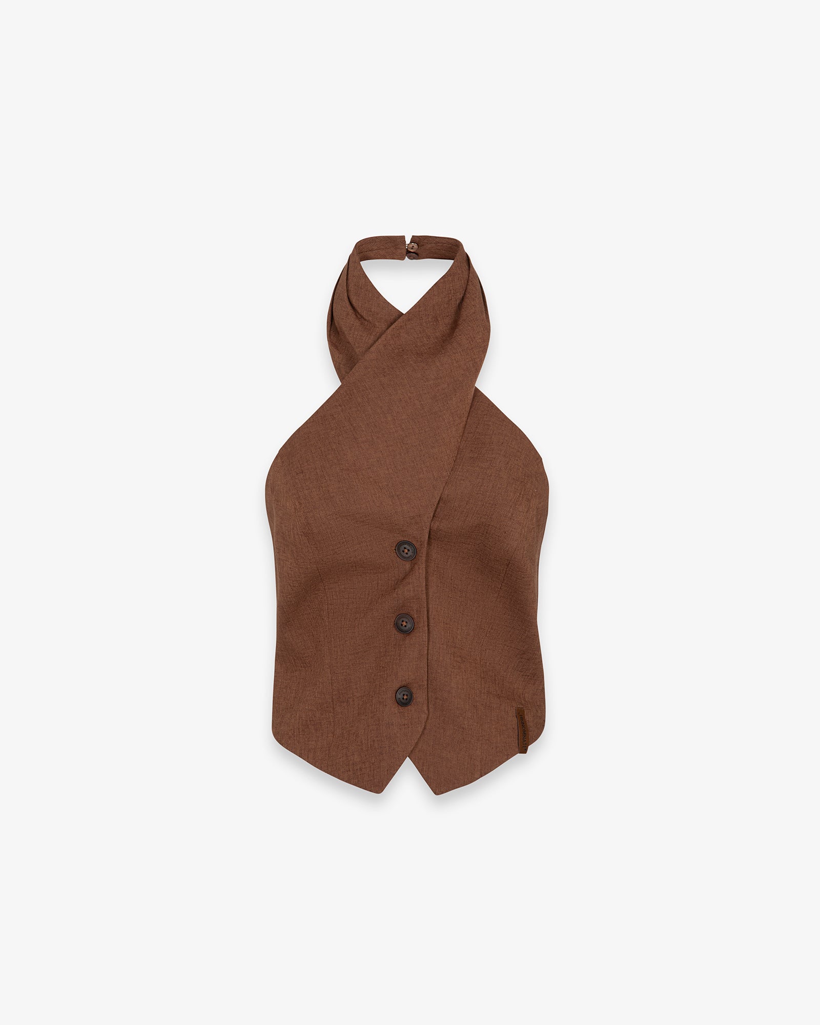 TOP IN LINO CON INCROCIO AL COLLO