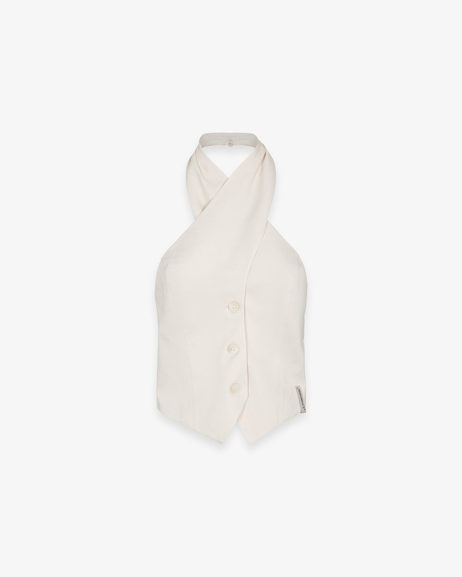 TOP IN LINO CON INCROCIO AL COLLO