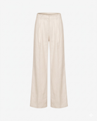 PANTALONE A PALAZZO CON PENCES IN LINO