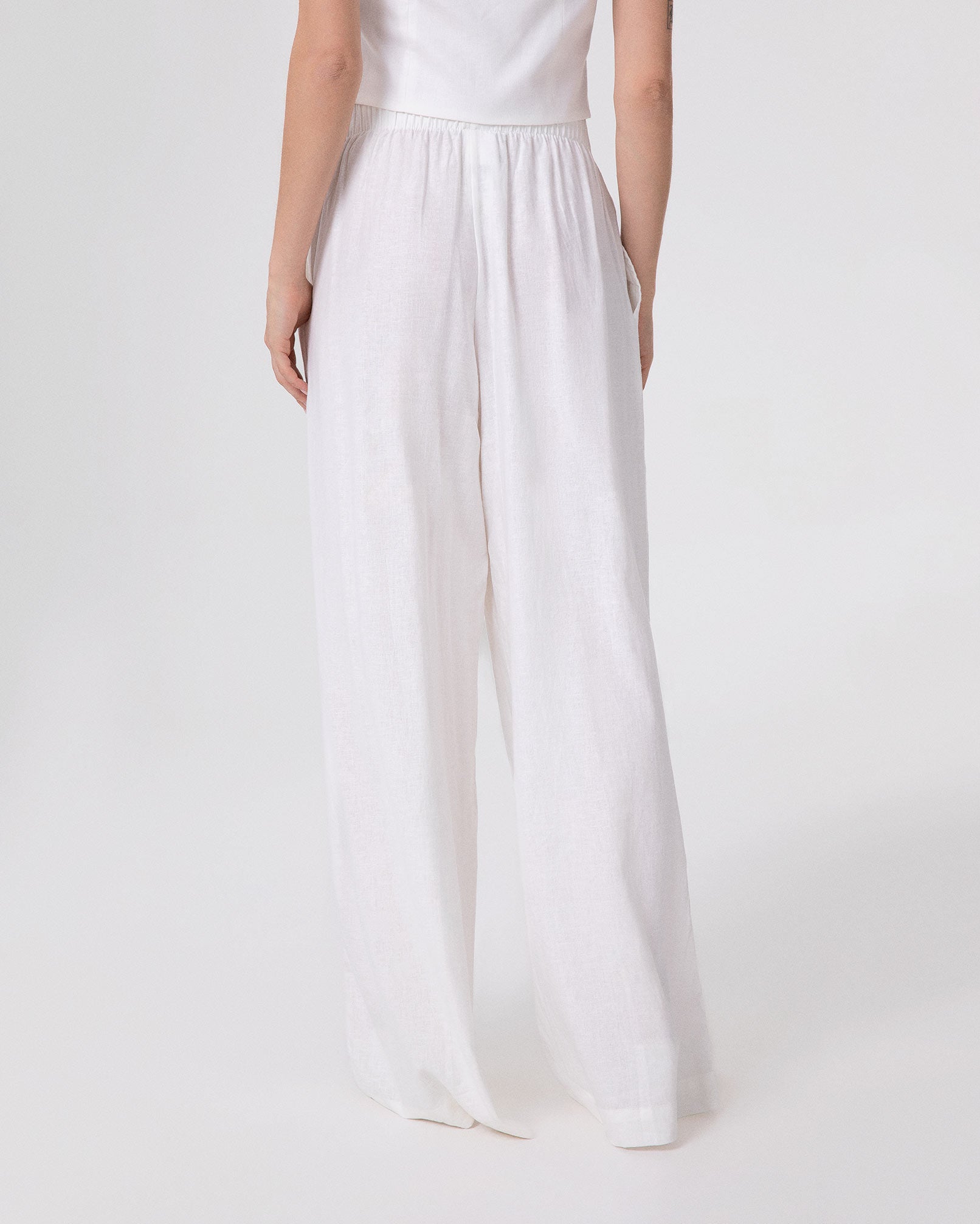 PANTALONE LARGO DRITTO IN LINO