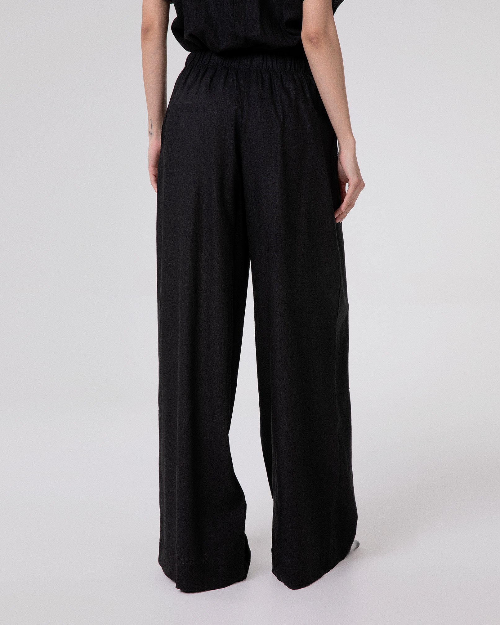 PANTALONE LARGO DRITTO IN LINO