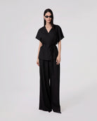 PANTALONE LARGO DRITTO IN LINO