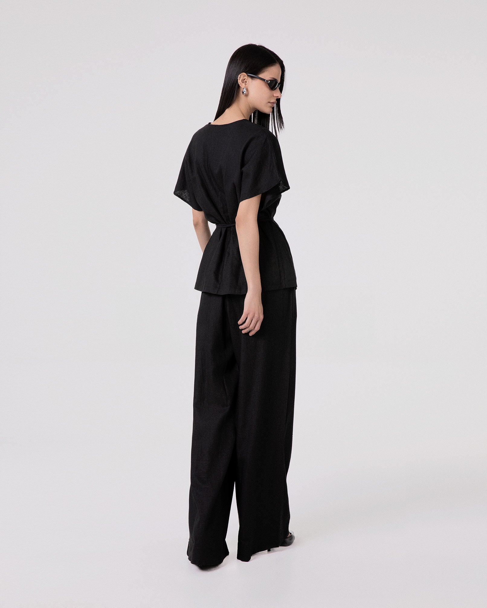 PANTALONE LARGO DRITTO IN LINO
