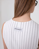 GILET CON SCOLLO AMPIO IN LINO GESSATO