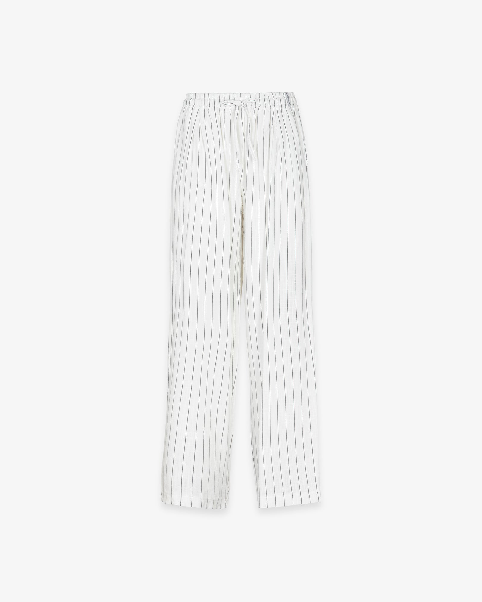 PANTALONE IN LINO GESSATO OVER CON COULISSE