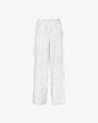 PANTALONE IN LINO GESSATO OVER CON COULISSE