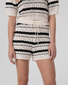 SHORTS IN MAGLIA TRAFORATA RIGATA