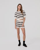 SHORTS IN MAGLIA TRAFORATA RIGATA
