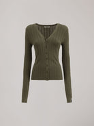 CARDIGAN IN MAGLIA CON SCOLLO A "V"