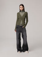 CARDIGAN IN MAGLIA CON SCOLLO A "V"