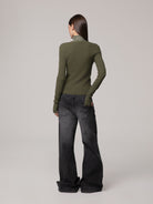 CARDIGAN IN MAGLIA CON SCOLLO A "V"