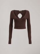 CARDIGAN CORTO IN MAGLIA CON DETAGLIO SUL RETRO