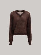 MAGLIA CON SCOLLLO A "V" IN MOHAIR