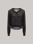 MAGLIA CON SCOLLLO A "V" IN MOHAIR