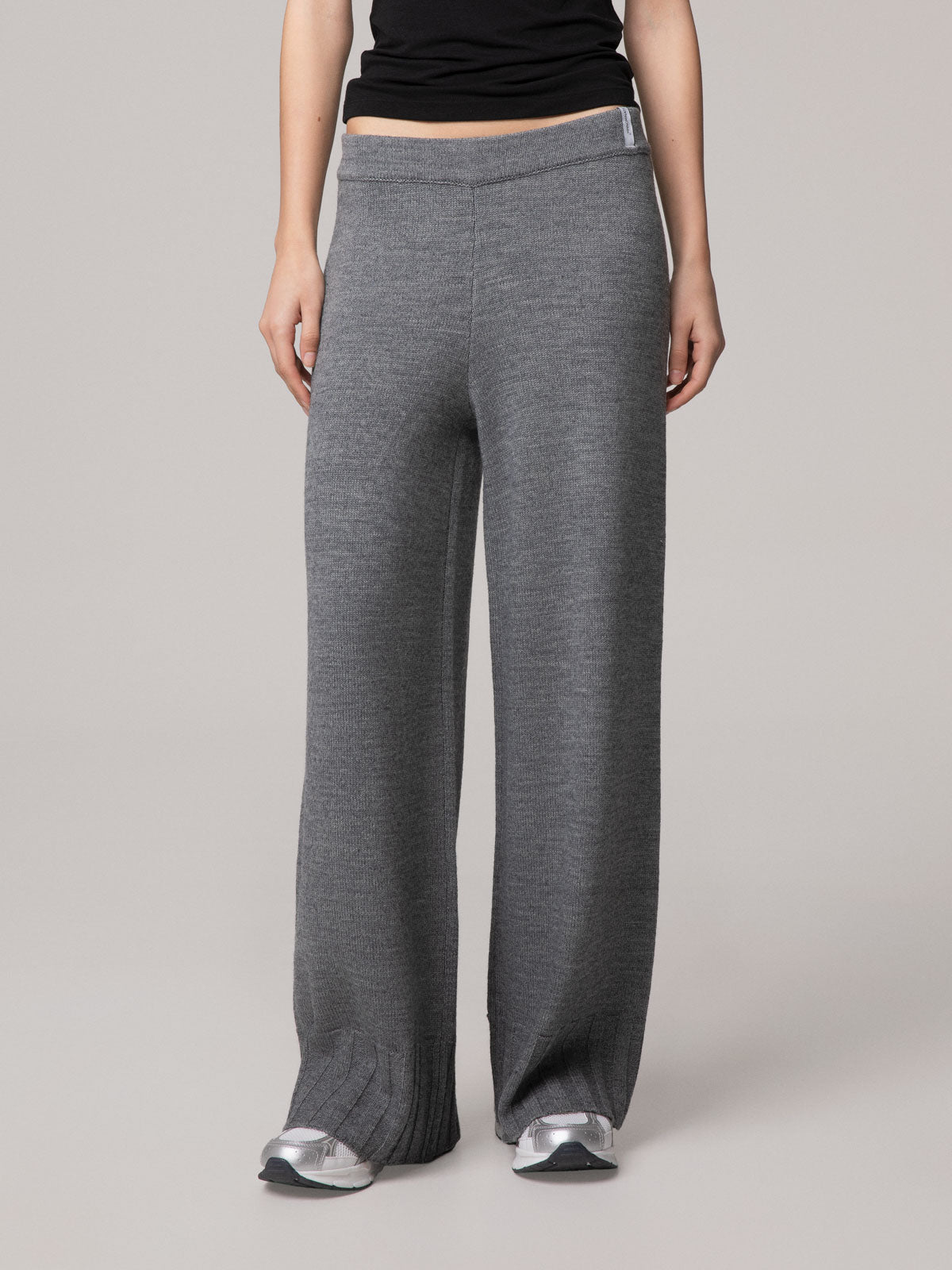 PANTALONE A PALAZZO IN MAGLIA RASATO