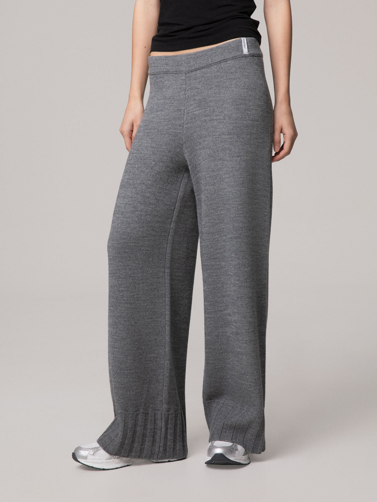 PANTALONE A PALAZZO IN MAGLIA RASATO