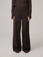 PANTALONE PALAZZO CON NERVATURE IN MAGLIA