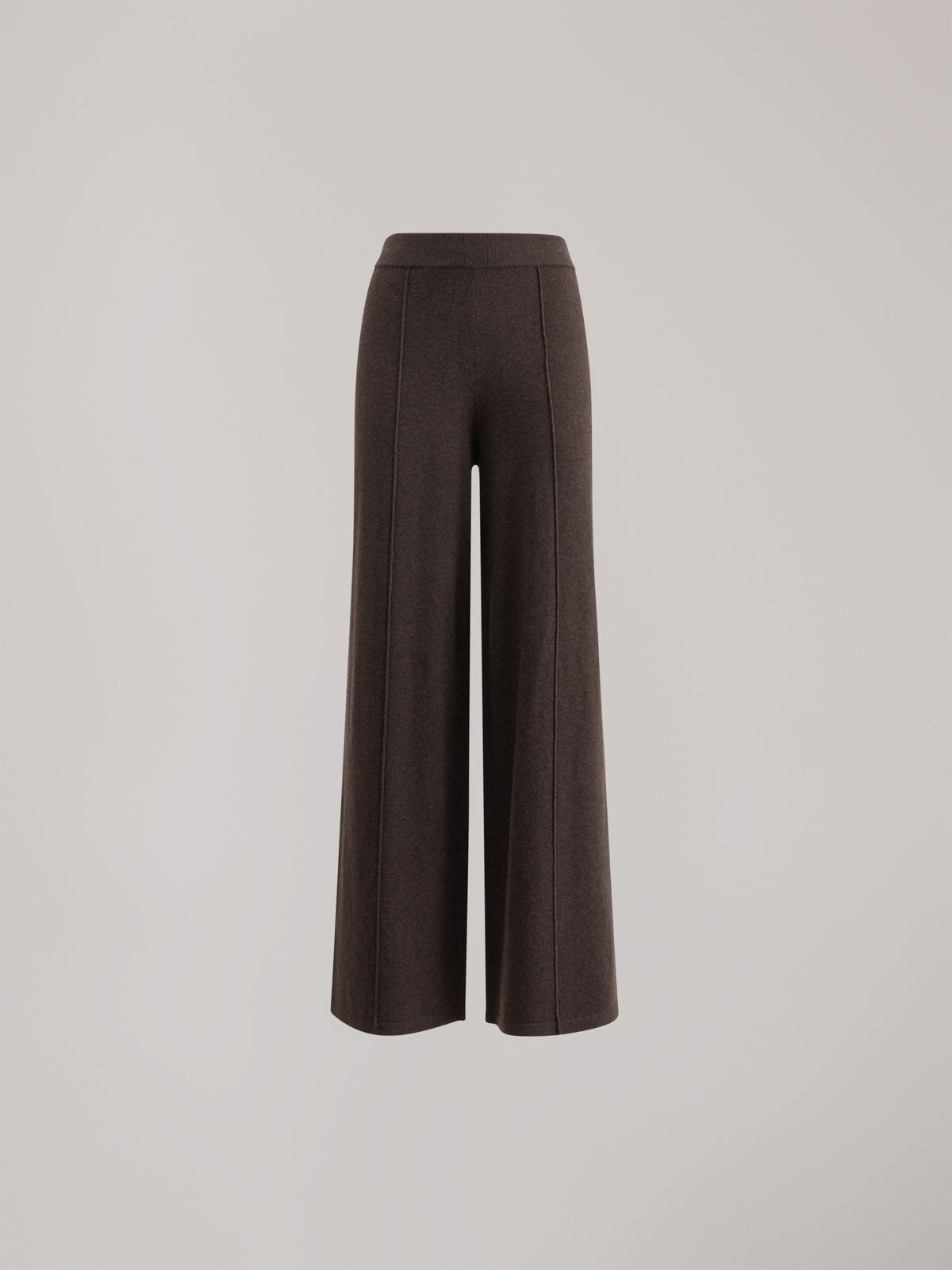 PANTALONE PALAZZO CON NERVATURE IN MAGLIA