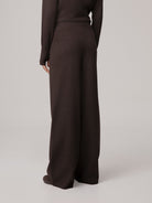PANTALONE PALAZZO CON NERVATURE IN MAGLIA
